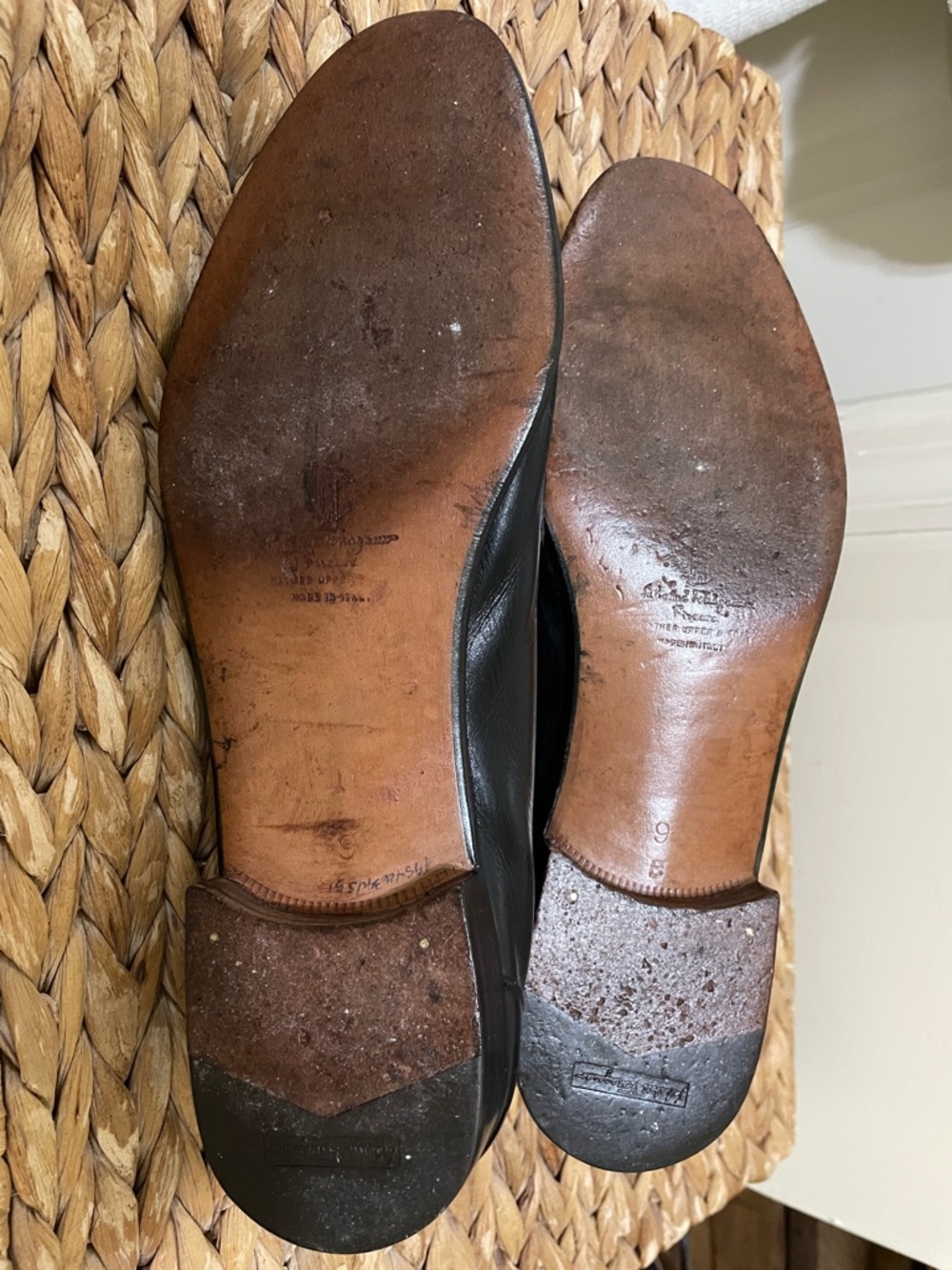 Salvatore Ferragamo Black Leather Penny Loafers with Gold Accent - Picture 3 of 8